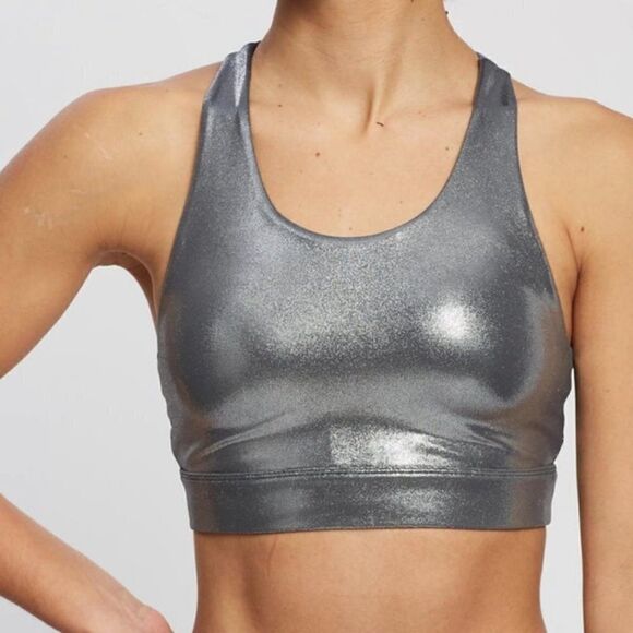 🆕 All Fenix Liquid Silver Racerback Sports Bra - Picture 1 of 9